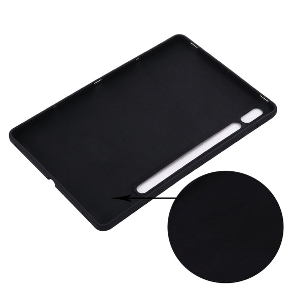 For Samsung Galaxy Tab S9 Pure Color Liquid Silicone Shockproof Tablet Case(Black)
