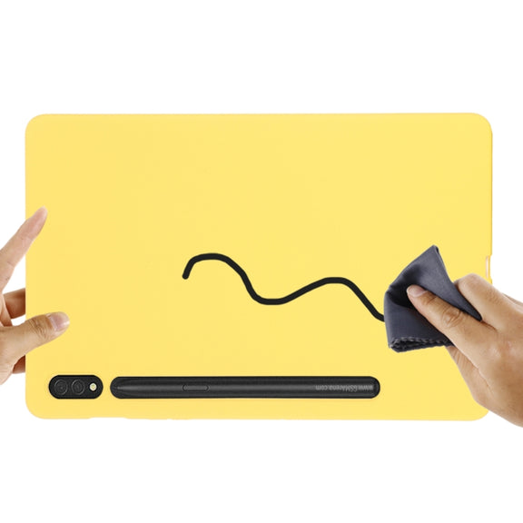 For Samsung Galaxy Tab S9 Pure Color Liquid Silicone Shockproof Tablet Case(Yellow)