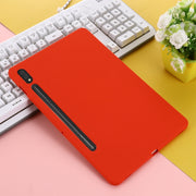 For Samsung Galaxy Tab S9 Pure Color Liquid Silicone Shockproof Tablet Case(Red)