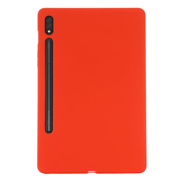 For Samsung Galaxy Tab S9 Pure Color Liquid Silicone Shockproof Tablet Case(Red)
