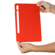 For Samsung Galaxy Tab S9 Pure Color Liquid Silicone Shockproof Tablet Case(Red)