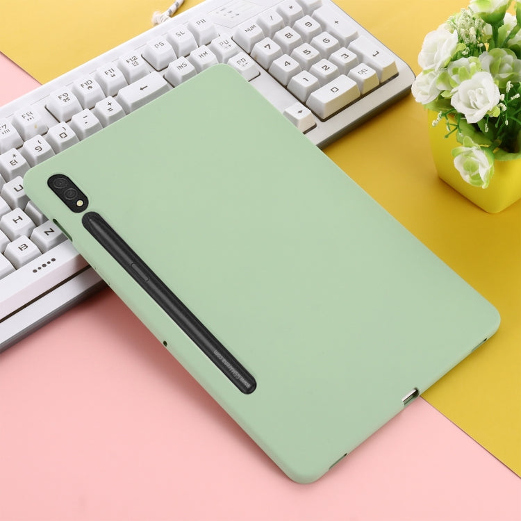 For Samsung Galaxy Tab S9 Pure Color Liquid Silicone Shockproof Tablet Case(Green)