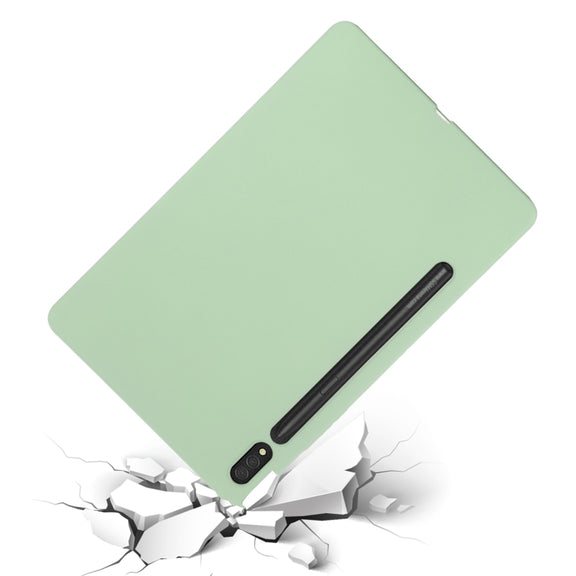 For Samsung Galaxy Tab S9 Pure Color Liquid Silicone Shockproof Tablet Case(Green)