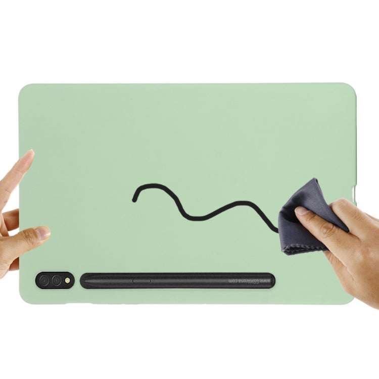 For Samsung Galaxy Tab S9 Pure Color Liquid Silicone Shockproof Tablet Case(Green)