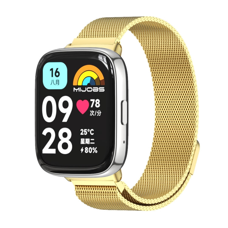 For Redmi Watch 3 Lite / Watch 3 Active Mijobs Milan Magnetic Metal Watch Band(Gold)