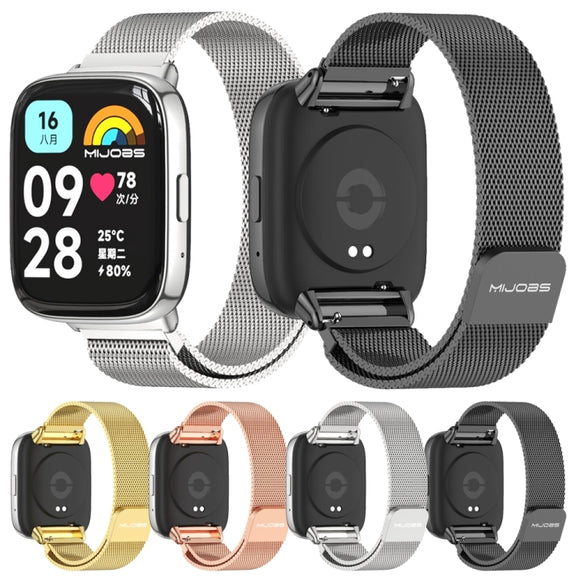 For Redmi Watch 3 Lite / Watch 3 Active Mijobs Milan Magnetic Metal Watch Band(Gold)