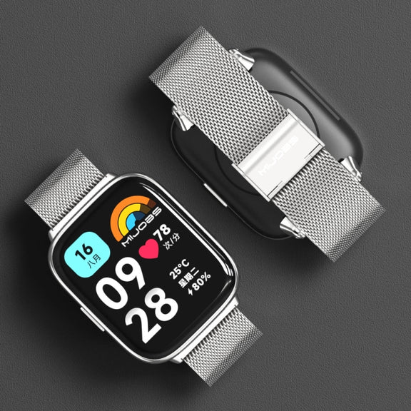 For Redmi Watch 3 Lite / Watch 3 Active Mijobs Milan Buckle Metal Watch Band(Silver)