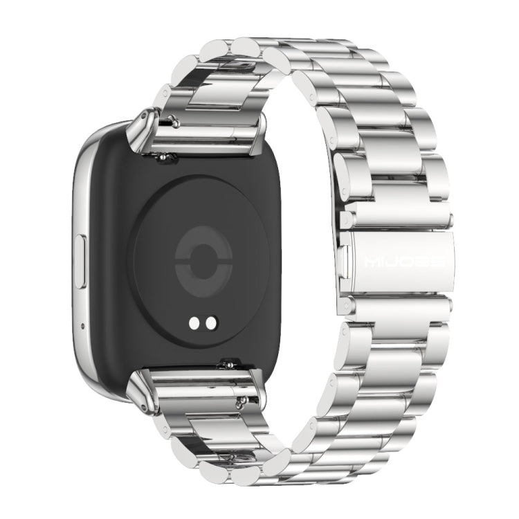 For Redmi Watch 3 Lite / Watch 3 Active Mijobs Three-Bead Metal Stainless Steel Watch Band(Silver)