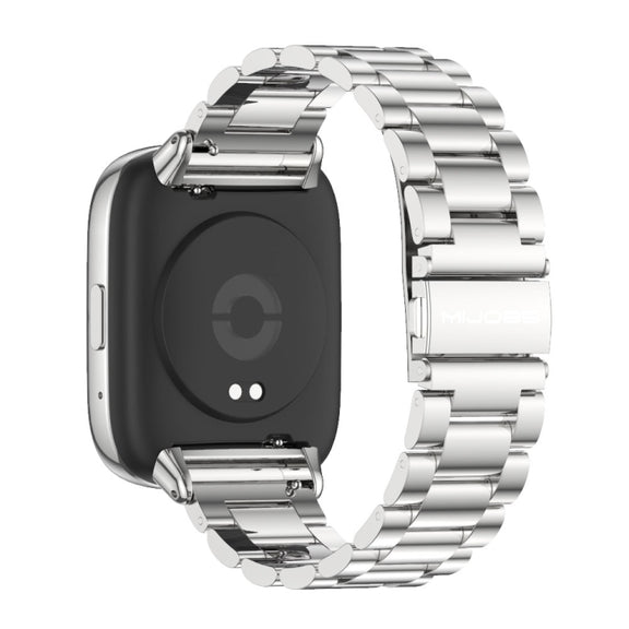 For Redmi Watch 3 Lite / Watch 3 Active Mijobs Three-Bead Metal Stainless Steel Watch Band(Silver)