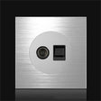 86mm Gray Aluminum Wire Drawing LED Switch Panel, Style:TV-Telephone socket - free shipping - PMC TechLife - Order now!