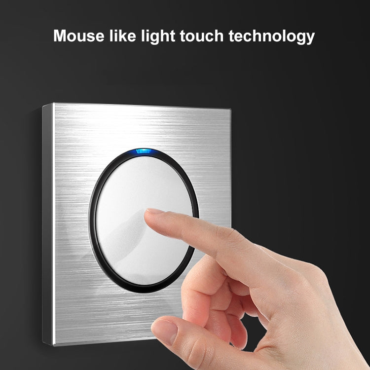 86mm Gray Aluminum Wire Drawing LED Switch Panel, Style:Five-hole USB Socket