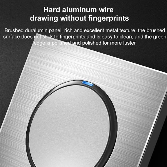 86mm Gray Aluminum Wire Drawing LED Switch Panel, Style:Five-hole USB Socket