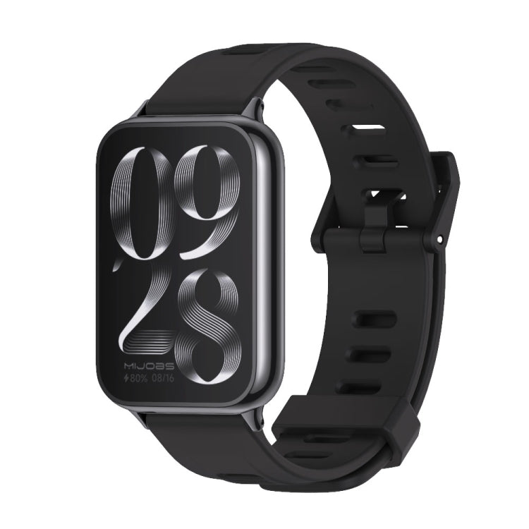 For Xiaomi Mi Band 8 Pro Mijobs Flat Hole Breathable Silicone Watch Band(Black)