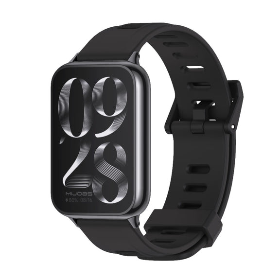 For Xiaomi Mi Band 8 Pro Mijobs Flat Hole Breathable Silicone Watch Band(Black)