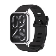 For Xiaomi Smart Band 9 Pro / 8 Pro Mijobs Flat Hole Breathable Silicone Watch Band(Black+Silver)