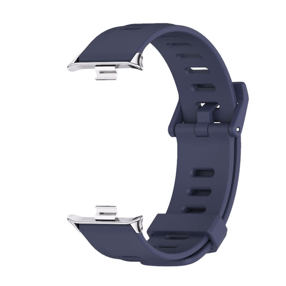 For Xiaomi Smart Band 9 Pro / 8 Pro Mijobs Flat Hole Breathable Silicone Watch Band(Midnight Blue+Silver)