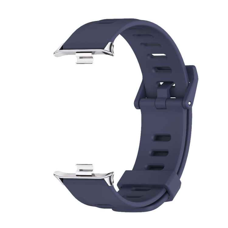 For Xiaomi Smart Band 9 Pro / 8 Pro Mijobs Flat Hole Breathable Silicone Watch Band(Midnight Blue+Silver)