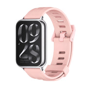 For Xiaomi Smart Band 9 Pro / 8 Pro Mijobs Flat Hole Breathable Silicone Watch Band(Pink+Silver)