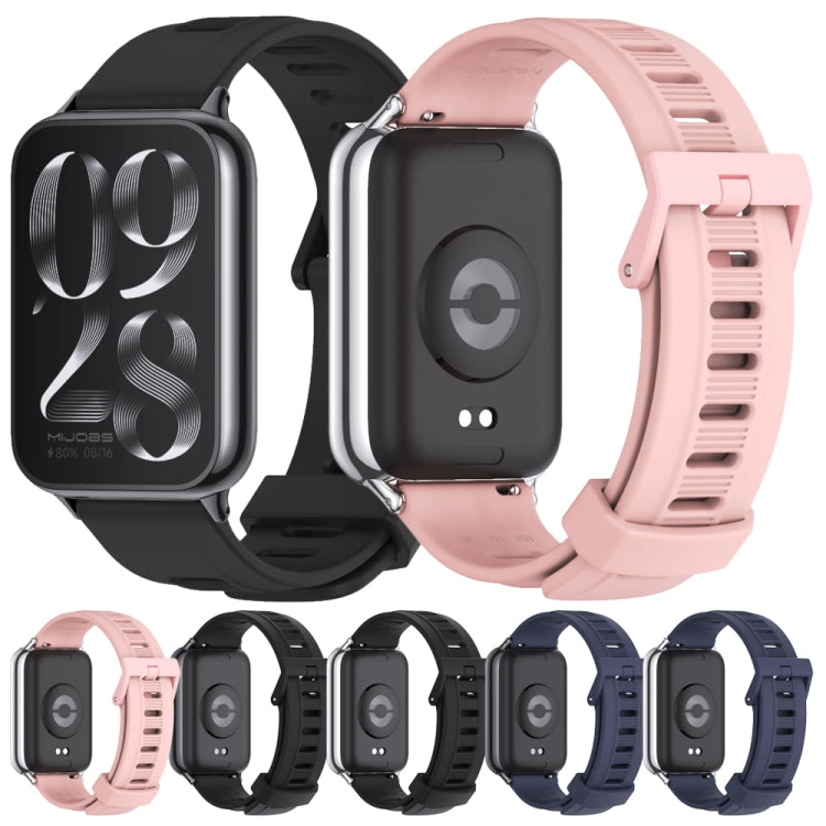 For Xiaomi Mi Band 8 Pro Mijobs Flat Hole Breathable Silicone Watch Band(Black)