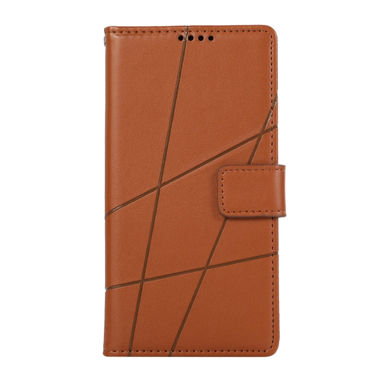 For Google Pixel 7 Pro PU Genuine Leather Texture Embossed Line Phone Case(Brown)