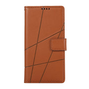 For Google Pixel 7 Pro PU Genuine Leather Texture Embossed Line Phone Case(Brown)
