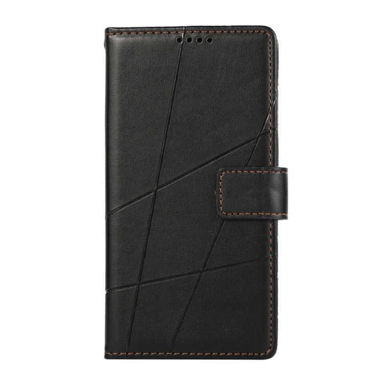 For Google Pixel 9 PU Genuine Leather Texture Embossed Line Phone Case(Black)