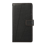 For Google Pixel 9 PU Genuine Leather Texture Embossed Line Phone Case(Black)