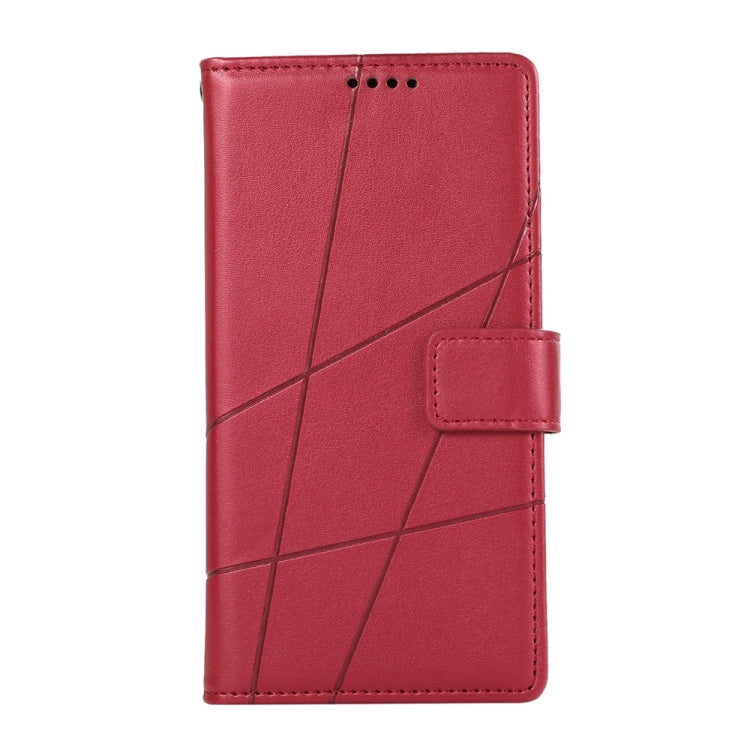For Google Pixel 9 PU Genuine Leather Texture Embossed Line Phone Case(Red)