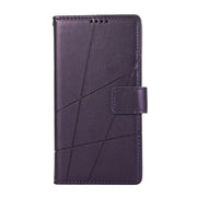 For Google Pixel 9 PU Genuine Leather Texture Embossed Line Phone Case(Purple)
