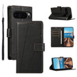 For Google Pixel 9 Pro PU Genuine Leather Texture Embossed Line Phone Case(Black) - Google Cases by PMC TechLife | Online Shopping South Africa | PMC TechLife | Buy Now Pay Later Mobicred