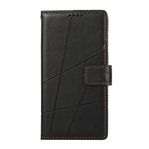 For Google Pixel 9 Pro PU Genuine Leather Texture Embossed Line Phone Case(Black)