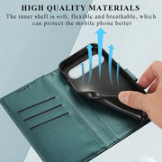 For Google Pixel 9 Pro PU Genuine Leather Texture Embossed Line Phone Case(Green)