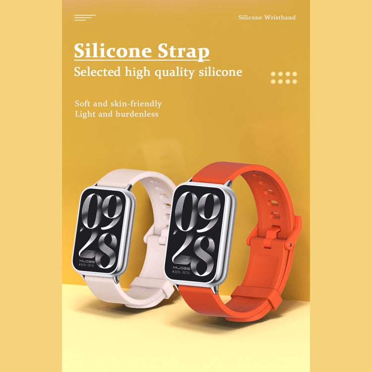 For Xiaomi Smart Band 9 Pro / 8 Pro Mijobs Silicone Breathable Watch Band(Orange Silver)