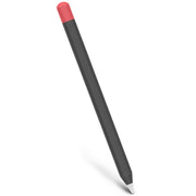 For Apple Pencil 2 Stylus Touch Pen Split Contrast Color Silicone Protective Case(Classic Red and Black)