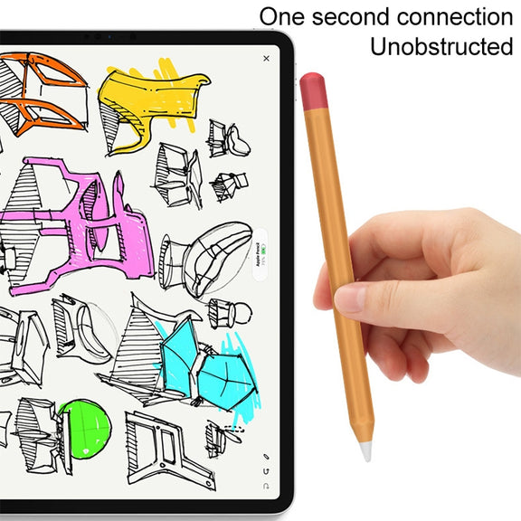 For Apple Pencil 2 Stylus Touch Pen Split Contrast Color Silicone Protective Case(Classic Red and Black)