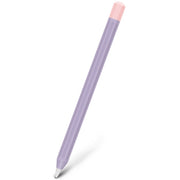 For Apple Pencil 2 Stylus Touch Pen Split Contrast Color Silicone Protective Case(Lavender Purple Pink)
