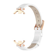 For Xiaomi Smart Band 10 / 9 / 8 Mijobs First Layer Cowhide Watch Band(White Rose Gold)