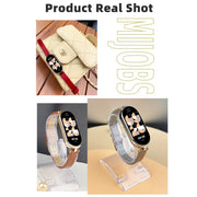 For Xiaomi Smart Band 10 / 9 / 8 Mijobs First Layer Cowhide Watch Band(White Rose Gold)