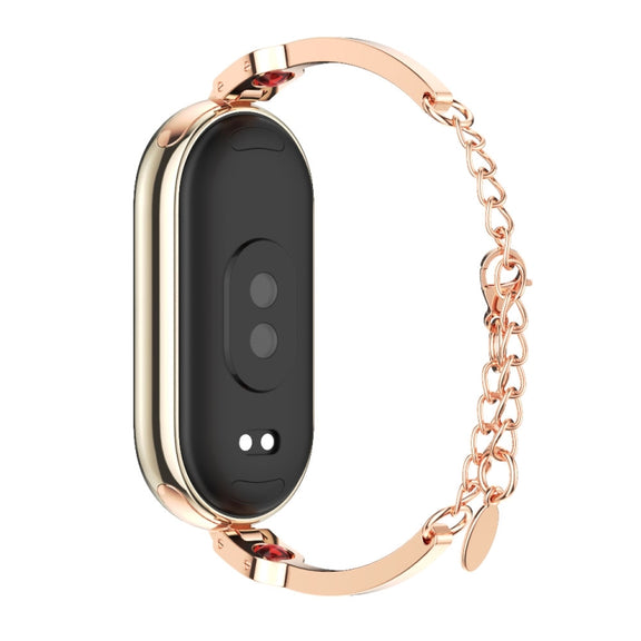 For Xiaomi Mi Band 8 Mijobs Ruyi Beauty Bracelet Watch Band(Rose Gold Red)
