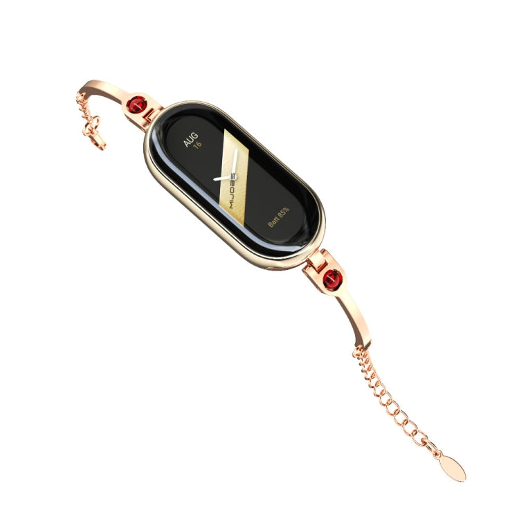 For Xiaomi Mi Band 8 Mijobs Ruyi Beauty Bracelet Watch Band(Rose Gold Red)