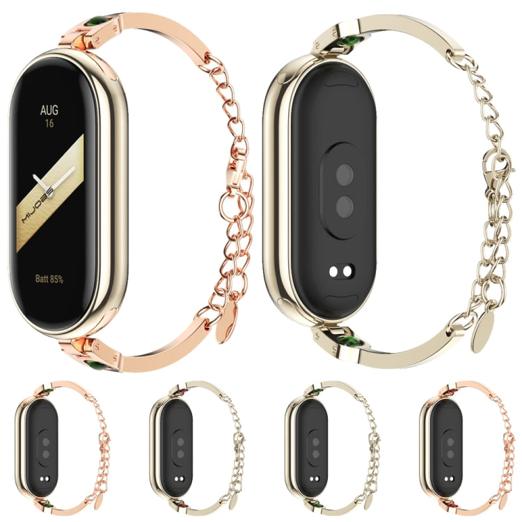For Xiaomi Mi Band 8 Mijobs Ruyi Beauty Bracelet Watch Band(Rose Gold Red)