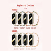 For Xiaomi Mi Band 8 Mijobs Ruyi Beauty Bracelet Watch Band(Rose Gold Red)