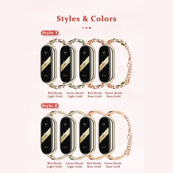 For Xiaomi Mi Band 8 Mijobs Ruyi Beauty Bracelet Watch Band(Rose Gold Red)