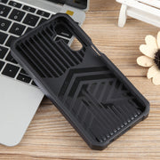 For Samsung Galaxy A15 Camera Shield Card Slot PC+TPU Phone Case(Blue)