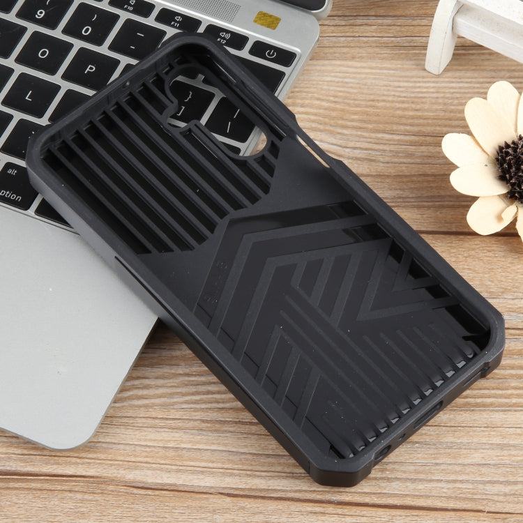 For Samsung Galaxy A15 Camera Shield Card Slot PC+TPU Phone Case(Black)