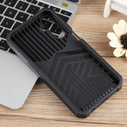 For Samsung Galaxy A15 Camera Shield Card Slot PC+TPU Phone Case(Black)