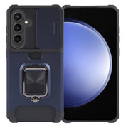 For Samsung Galaxy S24 5G Camera Shield Card Slot PC+TPU Phone Case(Blue)