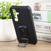 For Samsung Galaxy S24 5G Camera Shield Card Slot PC+TPU Phone Case(Blue)