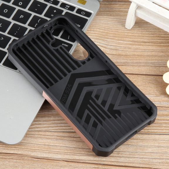 For Samsung Galaxy S24 5G Camera Shield Card Slot PC+TPU Phone Case(Rose Gold)