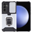 For Samsung Galaxy S24 5G Camera Shield Card Slot PC+TPU Phone Case(Silver) - Galaxy S24 5G Cases by PMC TechLife | Online Shopping South Africa | PMC TechLife